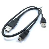 2.0 Usb สองประเภท2a ตัวผู้ไปยังมินิสายเคเบิลตัวผู้5ขายาว0.7ม. 70ซม. 2ft สำหรับฮาร์ดดิสก์แบบพกพาไดรฟ์ Hdd 2.5"