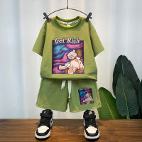 Childrens Clothing Boys Summer Set 2023 New Summer Handsome Fashionable Childrens Short Sleeve Fashion Baby Fried Street Clothes