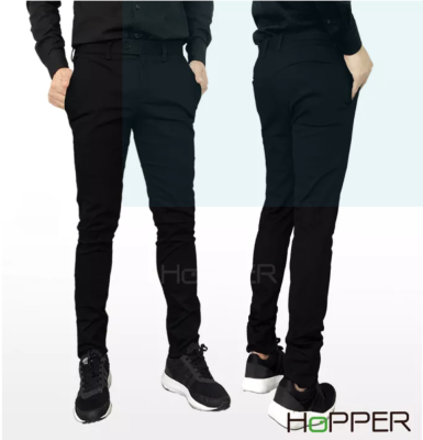กางเกงสแลคขายาว Hopper Progress เดฟ ผ้ายืดที่สะโพก,ขา กางเกงชิโน กางเกงทำงาน  กางเกงขายาว กางเกงผู้ชาย