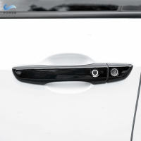 ABS คาร์บอนไฟเบอร์สไตล์สีดำเงาภายนอกประตู Handle ดึงสำหรับ Honda Civic 10th 2016 2017 2018 2019 2020 LHD