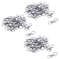 60Pcs Metal Lobster Trigger Swivel Clasp Hooks Clip Buckle Jewellery Making Arts Crafts Key Ring Keychain 35mm Picture Hangers Hooks