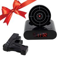 ▫☇□ Creative Gift Target Wake Up Alarm Led Display Digital Mute Student Infrared Clock Alarms Electronic Gun Shooting Sensor Clock