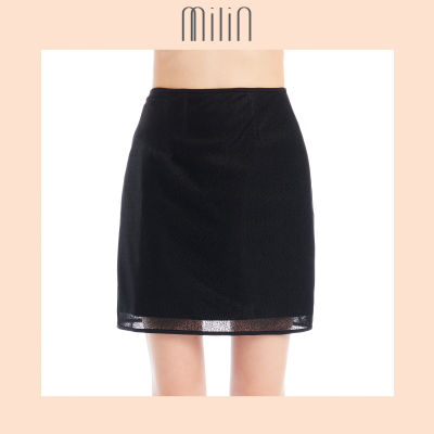 [MILIN] Mesh tiny dot texture polyester Mini skirt กระโปรงสั้นผ้าตาข่าย Elite Skirt