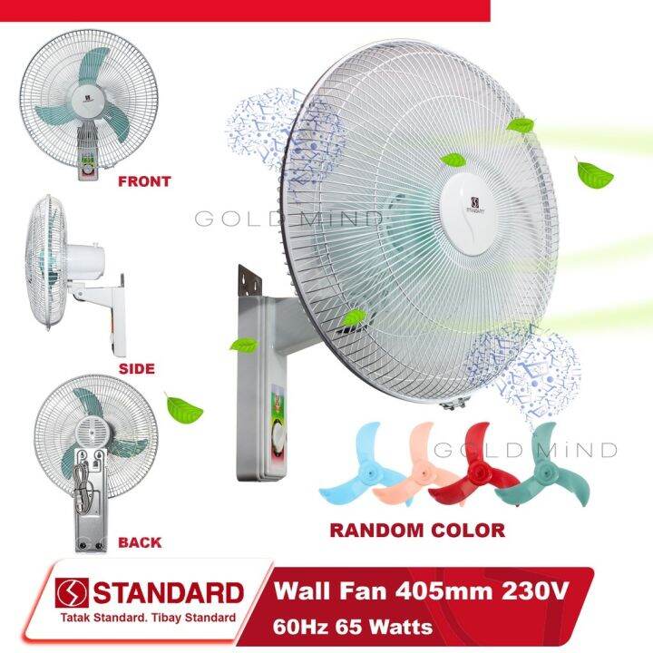 Standard Electric Fan Wall Fan 16 inches Banana Type Plastic Blade 65