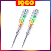 IQGO ปากกาทดสอบแรงดันไฟฟ้า แบบไม่สัมผัส มีไฟ LED สองสี ไขควงใบมีดแบน LED ตรวจจับสายไฟ