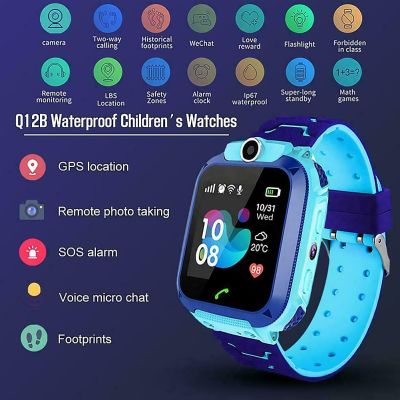 ZZOOI Children Smartwatch 1.44 inch Touch Screen GPS Location 400mAh Battery Widely Compatible Watch Phone Waterproof Smart Watches
