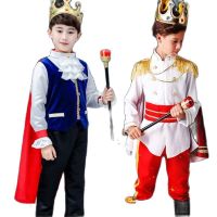 Kids Halloween Fantasia Prince King Cosplay Costumes Boy Carnival Party Fancy Dress Up Birthday New Year Gift Children 2-12 T