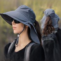 Wide Large Brim Hat Outdoor Fishing Hiking UV Anti Neck Protection Shawl Cap Ladies Bonnet