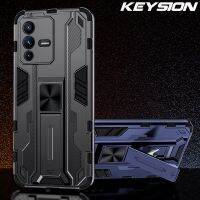 KEYSION เคสเกราะกันกระแทกสำหรับ VIVO V23 5G V23 Pro V21E X70 Pro + Y72 Y52ซิลิโคน + ขาตั้ง PC ฝาหลังโทรศัพท์สำหรับ IQOO Z3 5G Z5