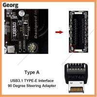 GEORG ดีไอวาย อุปกรณ์เสริมคอมพิวเตอร์ ส่วนหัวภายในภายใน หัวแปลง USB อะแดปเตอร์พวงมาลัย ตัวแปลง90องศา USB 3.1 Type-E