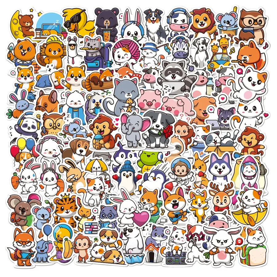 Cute Anime Bear Girl Waterproof Vinyl Sticker Pack Kawaii 