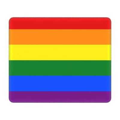 คีย์บอร์ดคอมพิวเตอร์สำนักงานแบบเลสเบิ้นส์แผ่นรองเมาส์ฐานรองเมาส์นักเล่นเกมลายธงสีรุ้งแบบไม่มีความภาคภูมิใจ LGBT ของเกย์แผ่นรองปูโต๊ะ