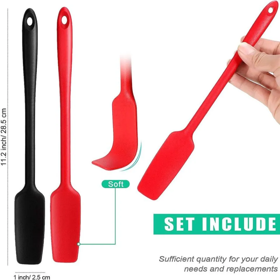 4pcs Silicone Spatula Heat Resistant Non Stick Jar Spatula Baking Assorted Color | Harfington