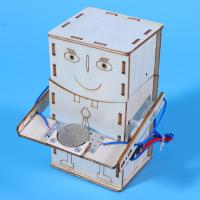 Gamchiano ชุดทดลองวิทยาศาสตร์ทำจากไม้หุ่นยนต์กินเหรียญปริศนา3D งานฝีมือแปลกใหม่