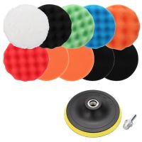 3inch Car Polishing Disc 1Set Self Adhesive Buffing Waxing Sponge Wool Wheel Polishing Pad For Car Polisher Drill Adapter