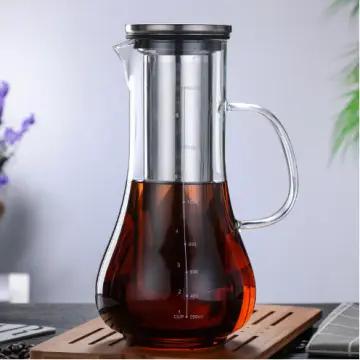 Airtight Cold Brew Iced Coffee Maker Pitcher 2L Brewing Glass