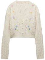 ZaraˉSummer new pure desire style sweet short long-sleeved hollow embroidery knitted cardigan women 4331082 71