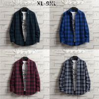 CODLiang Te Xl-9xl 42-50 Long Sleeve checkered Shirt large size Menswear Casual Plus size Loose Guy Plaid Shirt Quality Tops