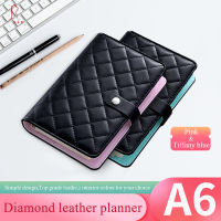 Vintage Leather Diary Travel Journal Notebook Mini Pocket Refillable Ring Binder A6 A5 Kawaii Black Quilted Planner