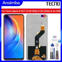 Ansimba จอ LCD แบบดั้งเดิมสำหรับ Tecno Spark 6/6 GO/6 GO 2022/6เครื่องอ่านพิกัดจอแสดงผล LCD แบบสัมผัสหน้าจออากาศแทนการประกอบสำหรับ Tecno Spark 6 6 GO 2021 Spark 6 Air หน้าจอแสดงผล