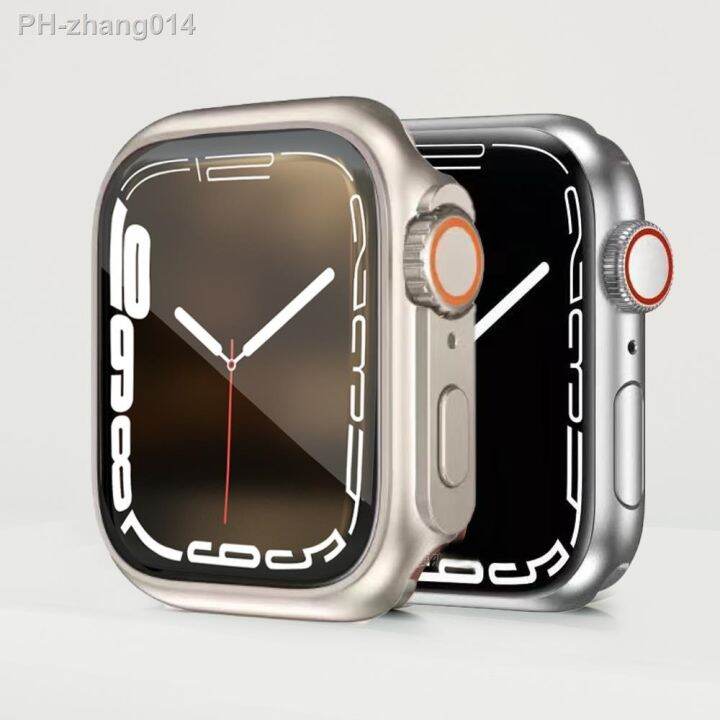 tempered-glass-pc-cover-for-apple-watch-45mm-44mm-41-40-change-to-ultra-screen-protector-appearance-upgrade-for-iwatch-8-7654-se