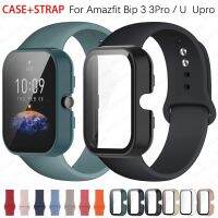 ▫▦▬ LJ7.15 2in1 สายพร้อมเคสป้องกันกระจก สําหรับ Huami Amazfit BIP 3 3Pro / BIP U Upro Smart Watch Band Cover