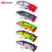 Redcolourful 7.3เซนติเมตร11.5กรัม Popper ตกปลาเหยื่อ Topwater จำลองเหยื่อตกปลาฮาร์ดอุปกรณ์เหยื่อตกปลาสำหรับน้ำเค็มน้ำจืด