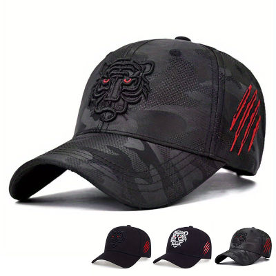 Men Camouflage Black Tiger Embroidery Baseball Cap Women Summer Leisure Travel Hats Cotton Driving Caps Golf Hat Gifts
