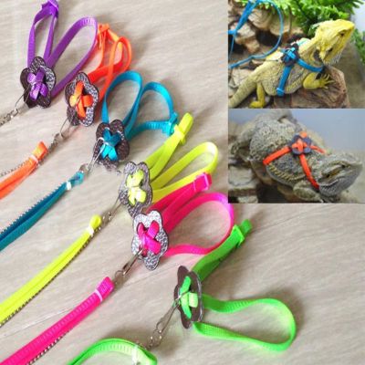 【YF】 [Clearance]Reptile Lizard Harness Leash Adjustable Walking Hauling Cable Belt Traction Rope Pet Supplies Collar Chest Strap Blue