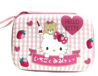 KITTY กล่องเก็บสายชาร์จ กล่องใส่ PWB , HDD , หูฟัง , เอนกประสงค์, Size L ลาย   PINK  คิตตี้ สตรอว์เบอร์รี่  งานดี evaกันกระแทก ขนาด13.5x9.5x3.5cm งานสวยงาม