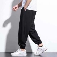 【S-3XL】Summer Ice Silk a Plain Loose Breathable Harem Jogger pants For Men And Women Trousers