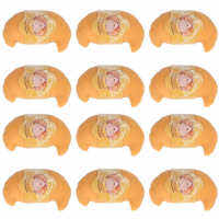 12 Pcs Simulation Croissant Squeeze Toy Stress Relief Tear Resistant Decompression Croissant Toy Squishy Toys