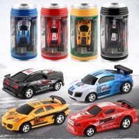 Mini Can Remote Control Racing Vehicle Battery Operated Plastic RC Racing Car with Roadblocks RC Racing Drift Car Christmas Gift