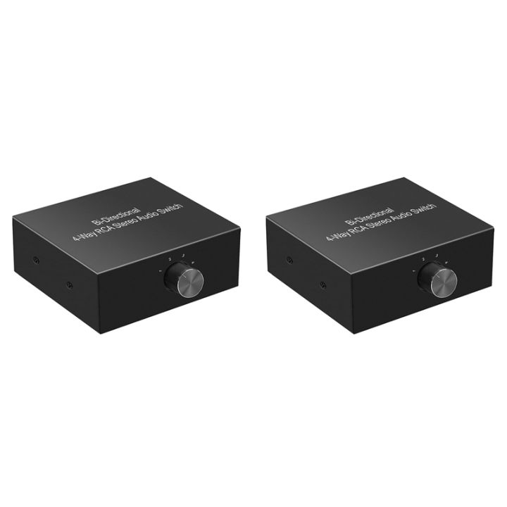 2x-4-way-stereo-l-r-sound-channel-bi-directional-audio-switcher-1-in-4-out-4-in-1-out-audio-switch-splitter