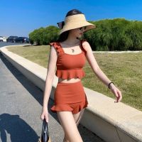 Swimsuit Female Korean Separate Two-Piece Sleeveless Top Conservative Thin Student Fairy y Bikini Hot Spring Beach Swimwear