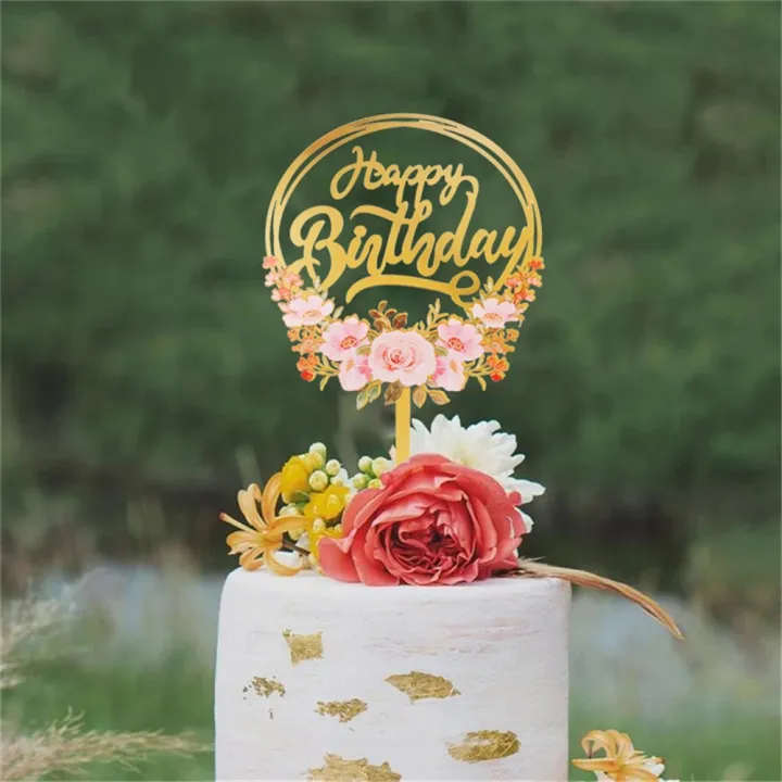 decorating-tools-for-special-occasions-cake-topper-flowers-acrylic-cake-decoration-tools-anniversary-party-supplies-happy-birthday-cake-topper