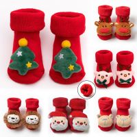 ❏❦  Christmas Baby Socks Baby Boys Girls Spring Autumn Winter Anti Slip Socks Infant Newborn Soft Cotton Floor Sock Cartoon Shoes
