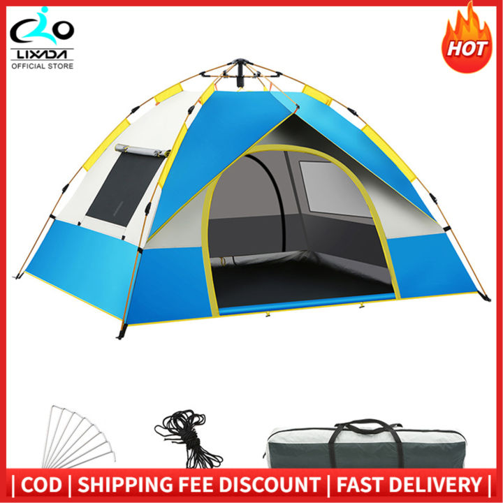 29.99€ for 3-4 Person Camping Dome Tent Quick Setup Outdoor Tent Windproof & Rainproof Ultraviolet P