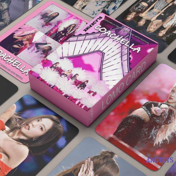 55pcs/box BLACK-PINK 2023 Coachella Photocards JENNIE JISOO ROSE LISA ...