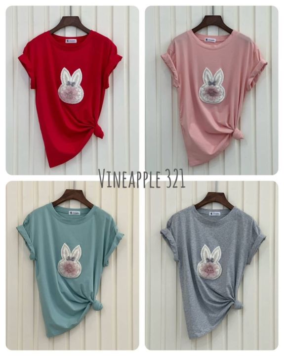 vineapple-321เสื้อยืดติดดอกไม้-เสื้อแฟชั่นแขนสั้นแขนยาว-เสื้อยืด-oversizeเสื้อผู้หญิงลายทาง-สกรีน-พิมพ์ลายเสื้อยืดคอกลมคอวีไซส์ใหญ่-big-size-t-shirt