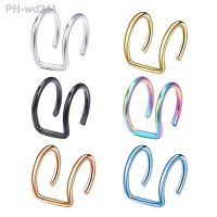 1pc Women Lips Rings Medical Titanium Steel Fake Nose Ring Septum Piercing Clip on Mouth Ring Fake Piercing Body Clip Hoop