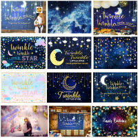 Mocsicka Twinkle Little Star Baby Shower Backdrop Birthday Backgrounds Girl 1st Boy Shinning Star and Moon Space Background