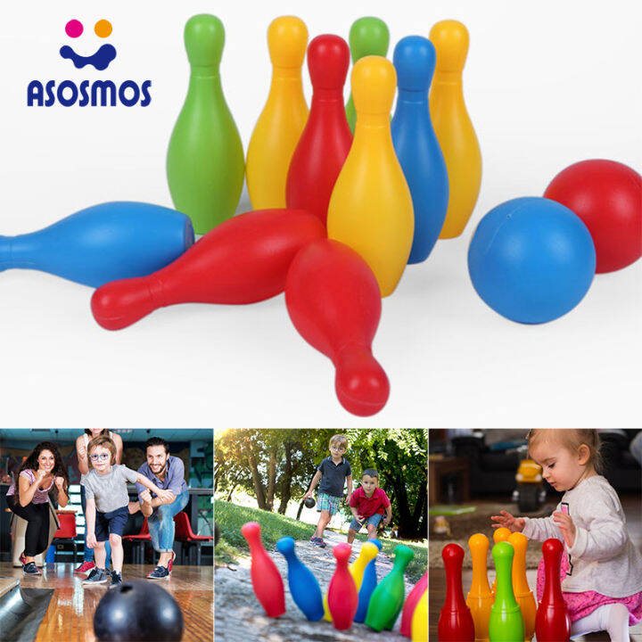 Asm bowling toy set colorful home games early educational teaching
