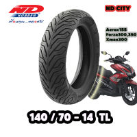 ยางหลังมอเตอร์ไซค์ AEROX155,forza300-350,X max300 ขอบ14 140/70-14TL ยี่ห้อ ND RUBBER ลายcity