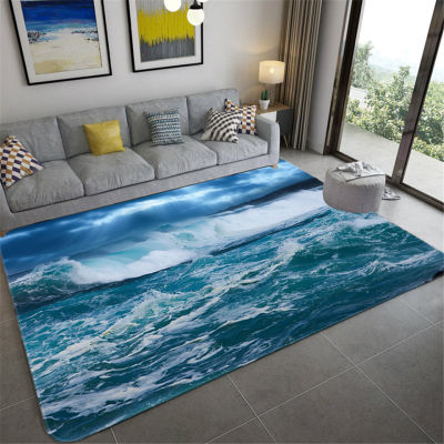 3D Sea Wave Big Carpet For Living Room Decoration Soft Anti-slip Bathroom Rug Floor Mat Kids Room Rug Kitchen Rug Sofa Carpet