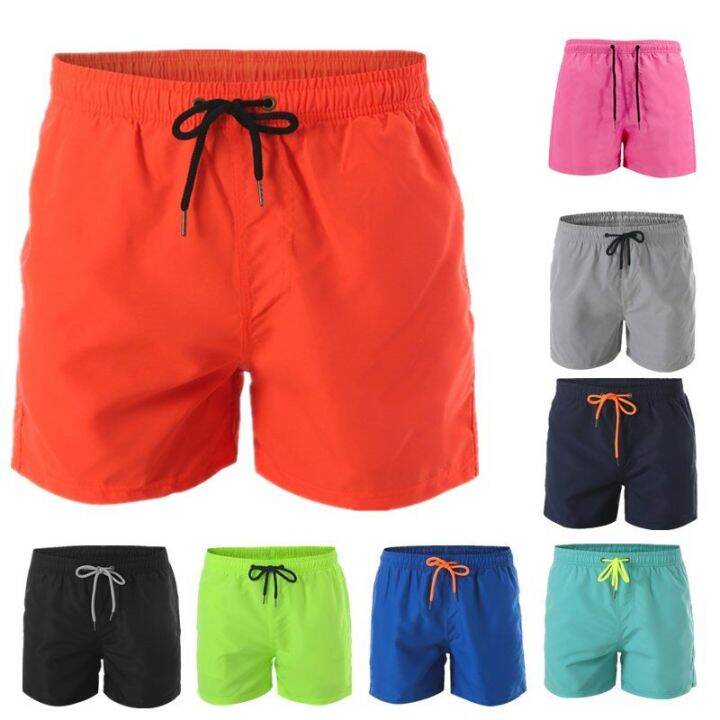 New Beach Pants Solid Swimming Shorts For Men Summer Surf Pants