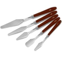 5Pcs Painting Knives Stainless Steel Spatula Artist Crafts Palette Knife Painting Color Mixing Knife Set For Oil Canvas Art Tool