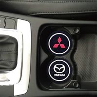 Ready Stock【2PCS 】72Mm Car Logo Cup Holder Silicone Anti Slip Car Cup Mat Pad Car Coaster Car Interior Mats Water Coaster Silicone Pad Car Anti-Dirty Pad For Toyota Corolla Rav4 Camry Yaris Crown Honda อุปกรณ์เสริมรถยนต์ Nissan Mazda TRD Pe