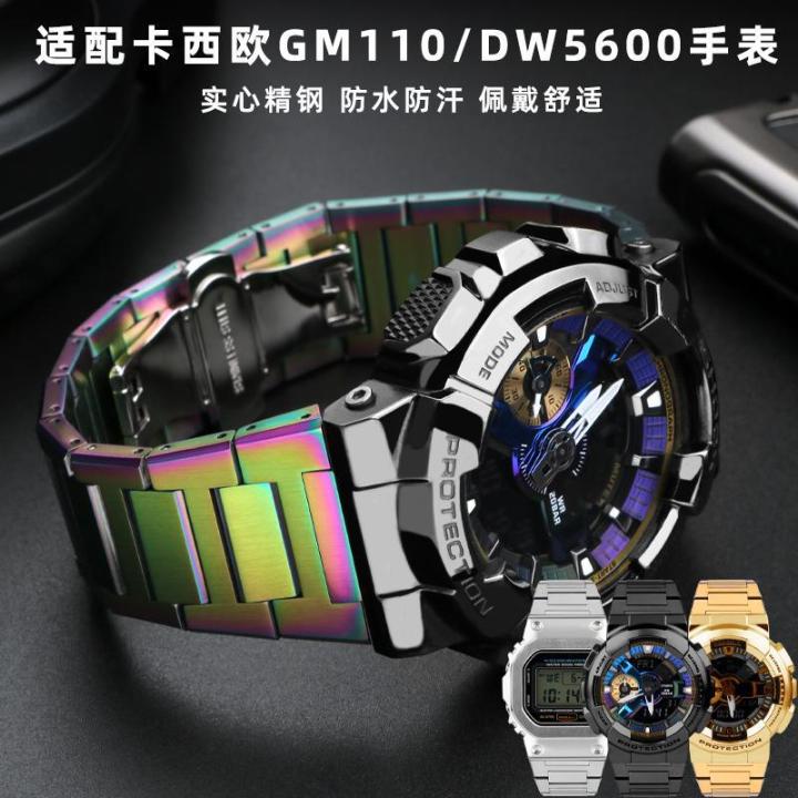 ใช้งานได้-gm-110ตัวล็อคสาย-ga110และนาฬิกาสายหนังสเปรย์-g-shock-dw5600โหลดโหลด