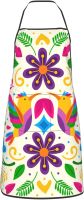 Colorful Mexican Flower Aprons Kitchen Chef Waterproof Adjustable Mexican Apron For Bbq With Pockets For Men Women Aprons